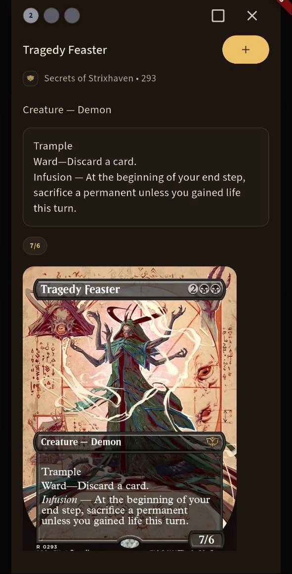 Card detail screen in BinderVault